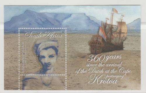 S.A. 2012 S.A.C.C. 228 "360th Anniversary of Dutch arrival at the Cape" M/Sheet  M.N.H.