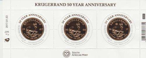 S.A. 2017 "Krugerrand 50 Year Anniversary" M/Sheet M.N.H.