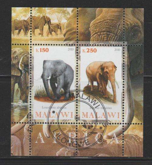 Thematic: "Elephants" M/Sheet C.T.O. 2 Hinge Marks