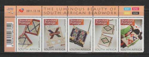 S.A. 16-12-2011 "8th Definitive issue" Reprint strip of 5 M.N.H.