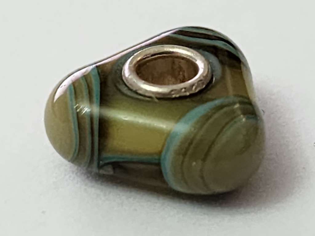 Aqua Edge Triangle Trollbead -  RETIRED BEAD