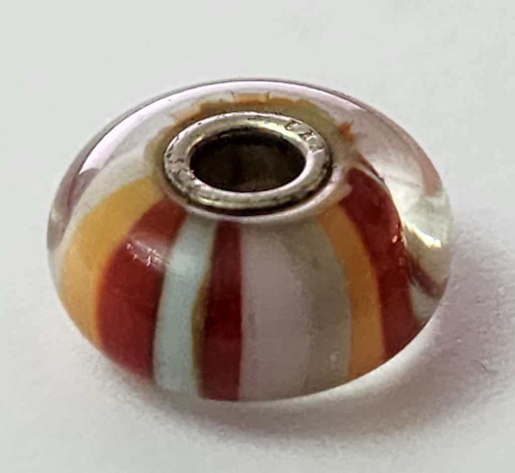 Strawberry Stripes Trollbead - RETIRED BEAD