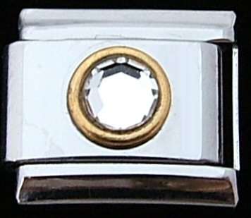 NEW Italian Charm Links - Clear Stone