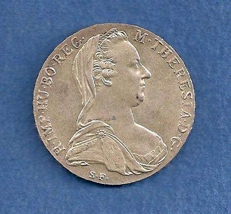 1780 AUSTRIAN MARIA THERESE SILVER THALER. XF
