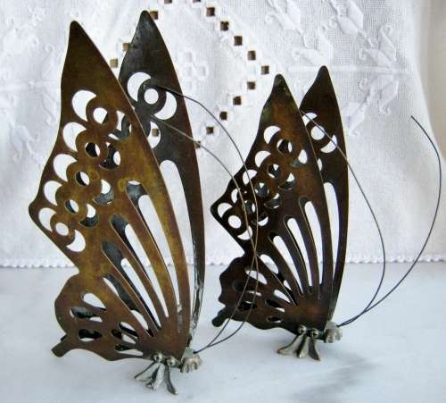 Brass Butterflies - set of  2