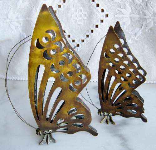 Brass Butterflies - set of  2
