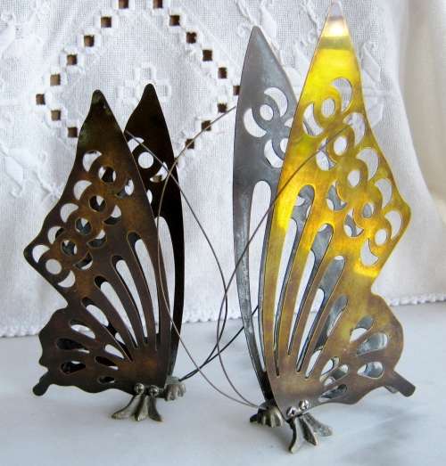 Brass Butterflies - set of  2
