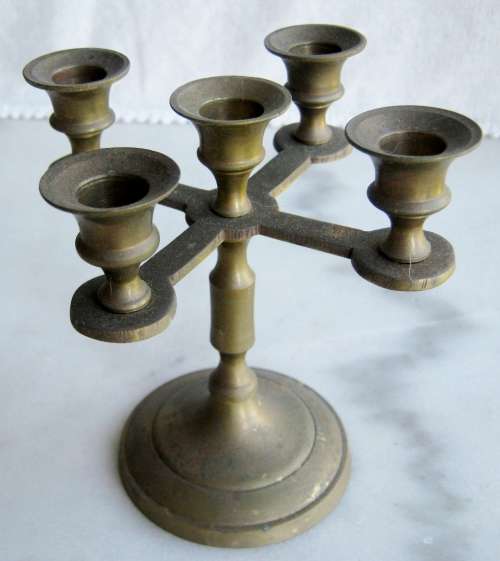 Brass Candlestick - holds 5 candles