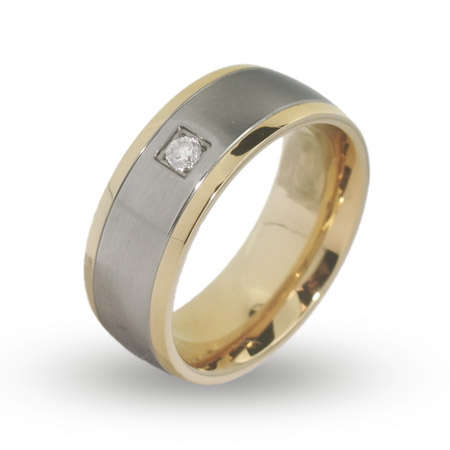 STUNNING!!!!!  MENS GOLD LINED RING  (SIZE  10 - 13)  AND GET IT ENGRAVED!!!