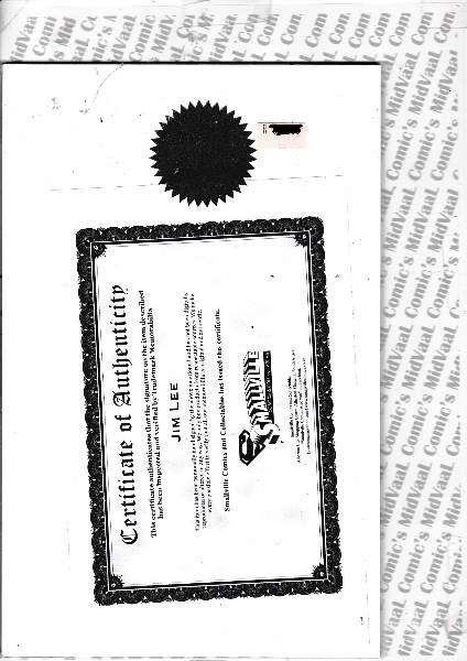 SUPERMAN UNCHAINED # 1 MINT SIGNED BY JIM LEE WITH A SMALLVILLE COMICS COA