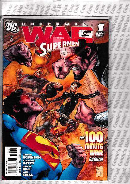 WAR OF THE SUPERMEN # 0 - 4 COMPLETE RUN - MINT