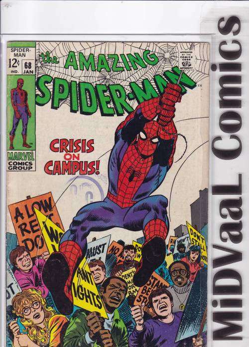 The Amazing Spider-Man Issue # 68 CONDT VERY GOOD - Jan '69  "Crisis on Campus!" ¿ (20-page story) ¿