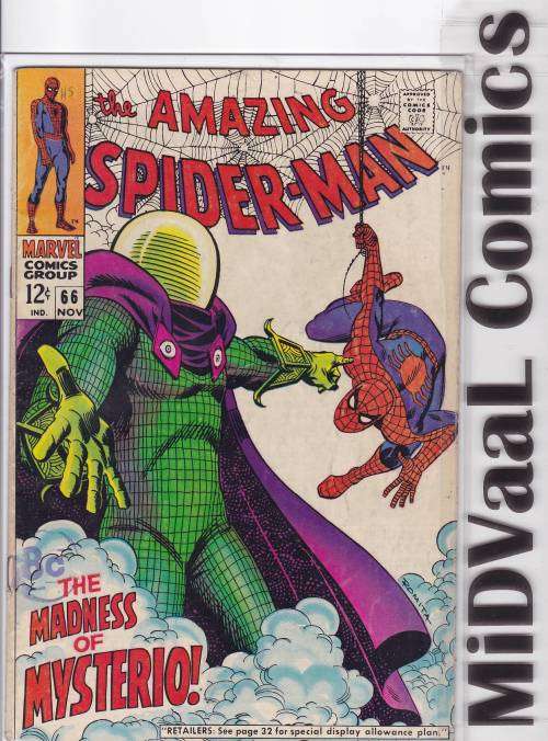 The Amazing Spider-Man Issue # 66 CONDT VERY GOOD - Nov '68  The Madness of Mysterio!"