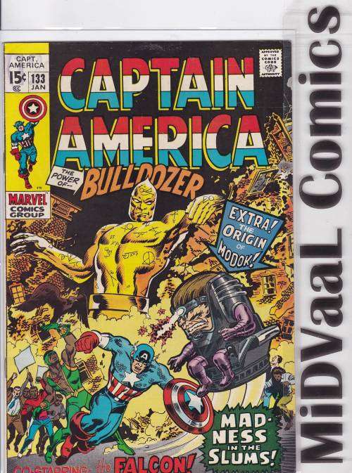 Captain America Issue # 133 CONDT VERY GOOD - Jan '71 AIM, MODOK Pt.4   "Madness in the Slums!"