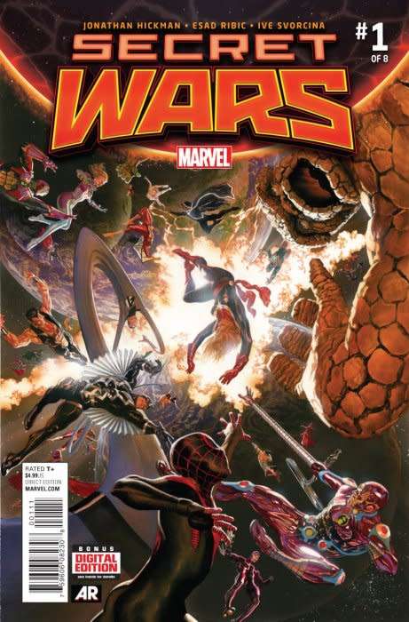 Secret Wars Issue # 1 ¿ Regular Alex Ross cover.  ¿ Includes 6-page Uncanny Inhumans preview.