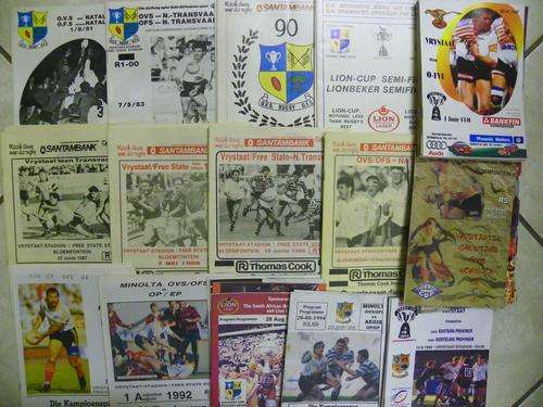 Rugby Progammes - Free State 1981 to 1997