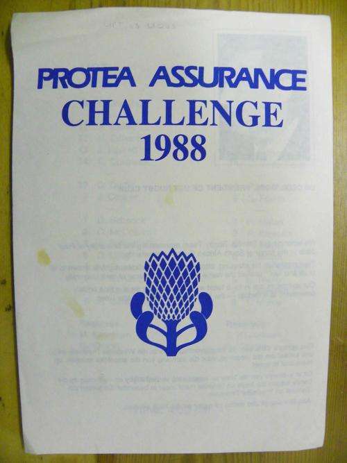 Rugby Programme - Intervarsity 1988 Ikeys vs Shimlas