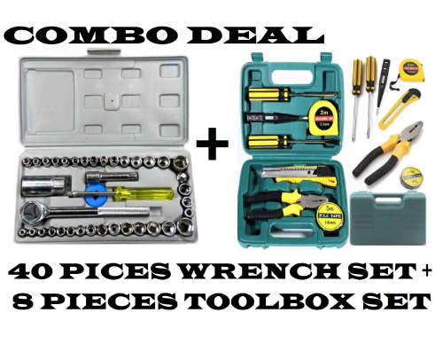 40 PIECE WRENCH SET AND 8 PIECE TOOLBOX SET