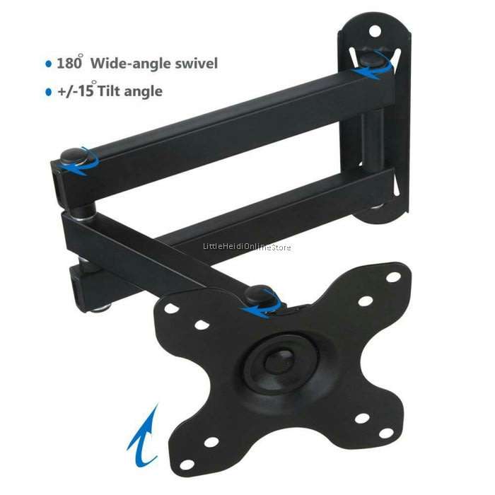 UNIVERSAL RETRACTABLE TILT & SWIVEL TV/PC MONITOR/SCREEN WALL MOUNT BRACKET FOR TV 10-26
