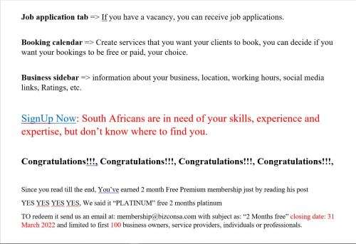 3 Months FREE PREMIUM Membership for Businesses and Service Provider Professionals