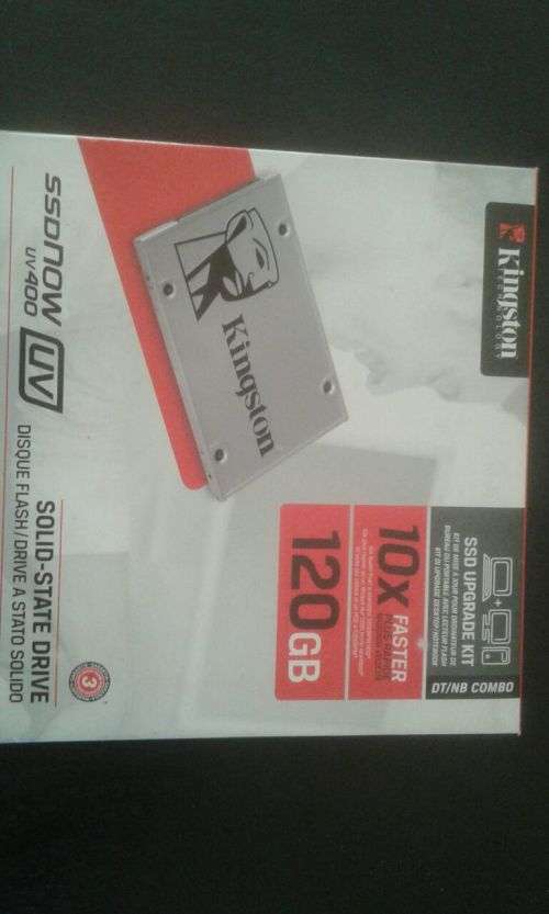 Brand New Sealed Kingston 120GB SSDNow UV400 SATA 3 2.5 Upgrade Bundle Kit