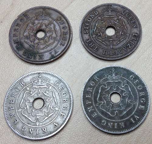 Southern Rhodesia half penny lot (1934, 1938, 1944 & 1954)