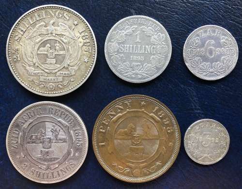 ZAR coin lot 1 penny to 2.5 shilling