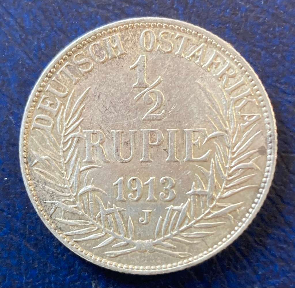 German East Africa 1913 1/2 Rupie