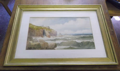 D.H. Pinder 1886 - 1949 - Original Watercolour - The Lands End Cornwall