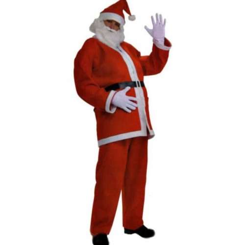 Men's Santa Claus Suit Costume - One Size Outfit Fits Most