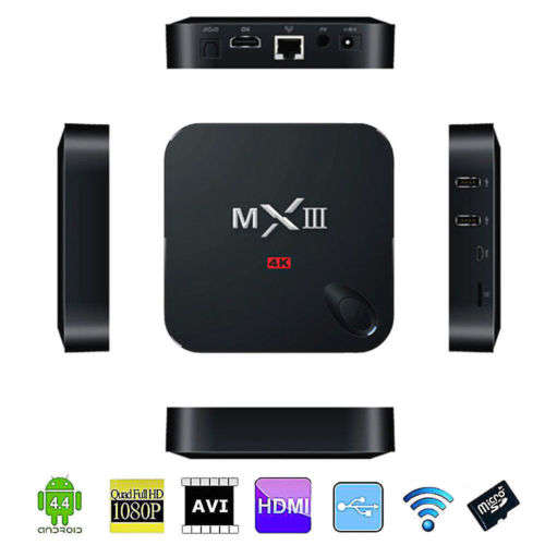 MXIII MX3 Quad Core 2.0GHz Android 4.4 TV Box Player 4K,8GB HDMI XBMC YOUTUBE