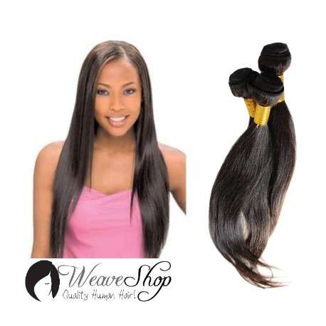 20inch 3 Bundles Straight Peruvian Virgin Hair Weave Colour: #1b