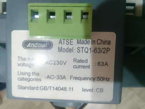 Dual Power Automatic Changeover switch ATS 63A (Use with Generator or Inverter) ATSE