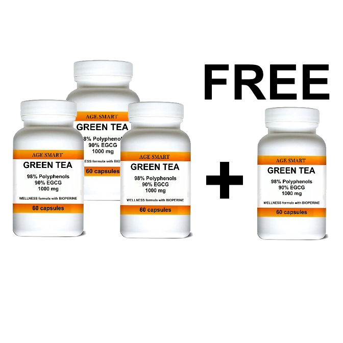 # Buy3 Get1 FREE  SPACIAL!!! Green tea extract,90% EGCG With BioPerine1000mg 30caps.Slimming.Aging.