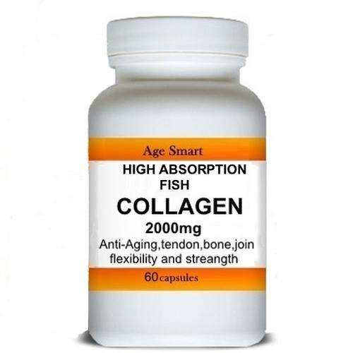 FISH COLLAGEN Max Absorb.60 caps 2000 mg. Anti-aging, skin,tendon, bone and joint problems.