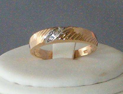 Genuine Diamonds Wedding Band/Ring in Solid 10K Y/Gold Size 7.25