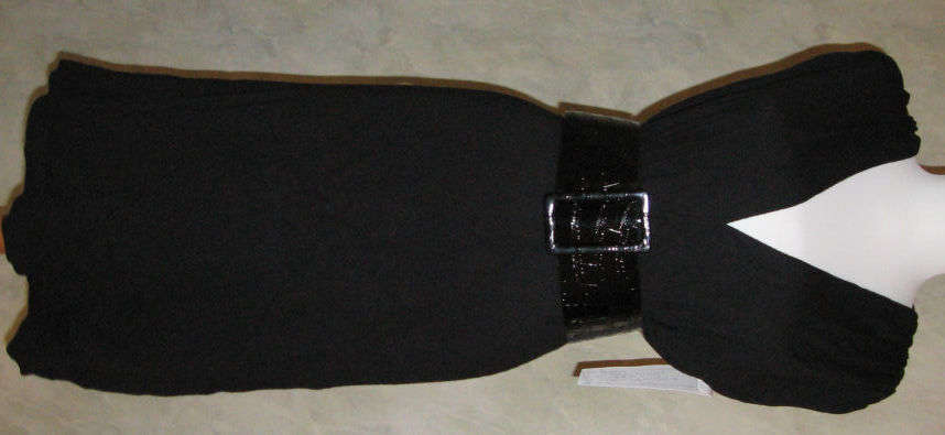 Roulette NEW Womens Black knit DRESS Wide Belt szM $110