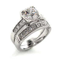 2 Ct. Engagement / Wedding Ring Cz Set Size 9