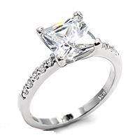 Princess Cut 2 ct. Engagement Ring CZ "STUNNING" size 8