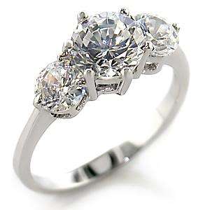 Stunning Three Stone CZ Anniversary Ring Size 6