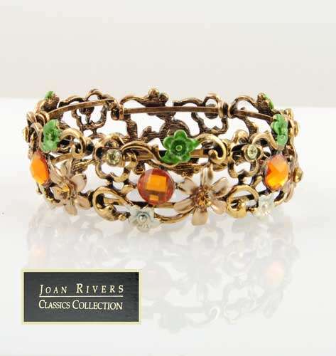 14KT GP Garden Glory Simulated Citrine Cuff Bracelet