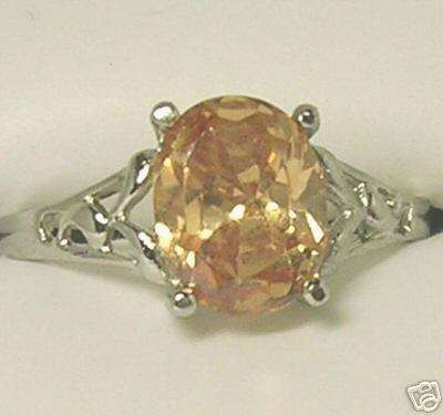 VINTAGE STYLE PEACH SAPPHIRE 3.0 CT CREATED SIZE 6.5