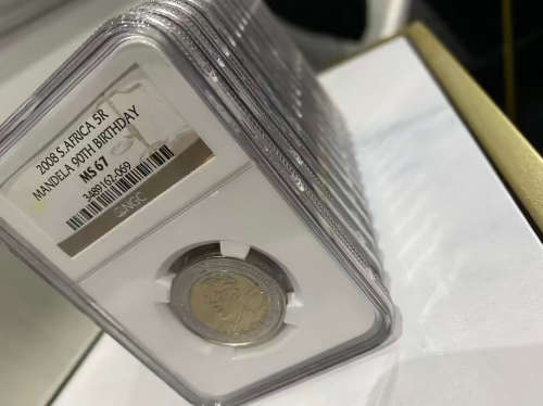 12 x 2008 R5 MS 67 GRADED Mandela 90th Birthday Coins