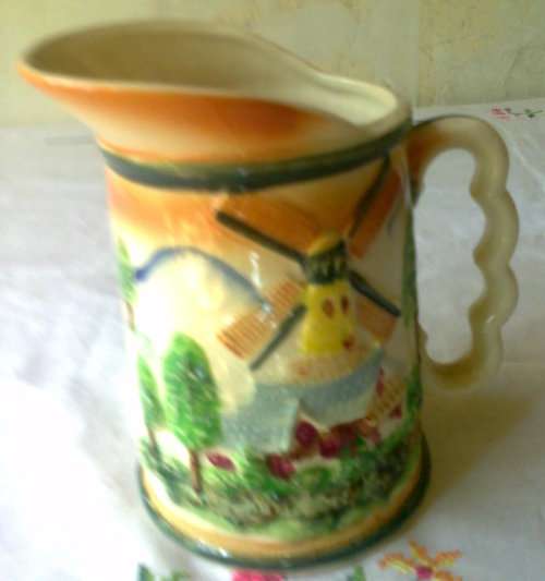 VINTAGE JUG - Unmarked, depicting windmill