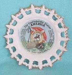 SOUVENIR PLATE - Confederate States of America Centennial Plate - 1861-1961