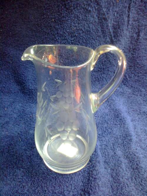 STUNNING CUT GLASS JUG - 20 cm. tall