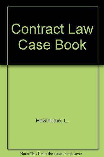 HAWTHORNE, Luanda & Lotz, Jan - Contract Law : Casebook (English & Afrikaans 1994 Ed. - Paperback)