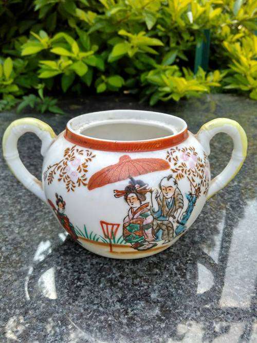 SUGAR BOWL - Geisha pattern - [Without Lid]