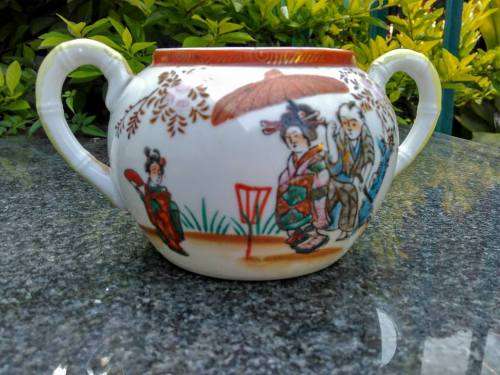 SUGAR BOWL - Geisha pattern - [Without Lid]