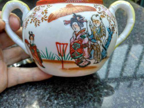 SUGAR BOWL - Geisha pattern - [Without Lid]
